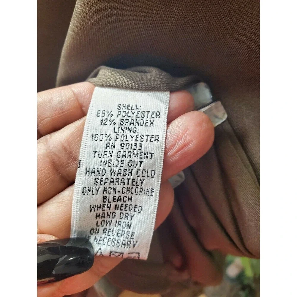 Linea Women Green Polyester Long Sleeve High Neck Full Zip Front Casual Jacket M - Picture 11 of 11